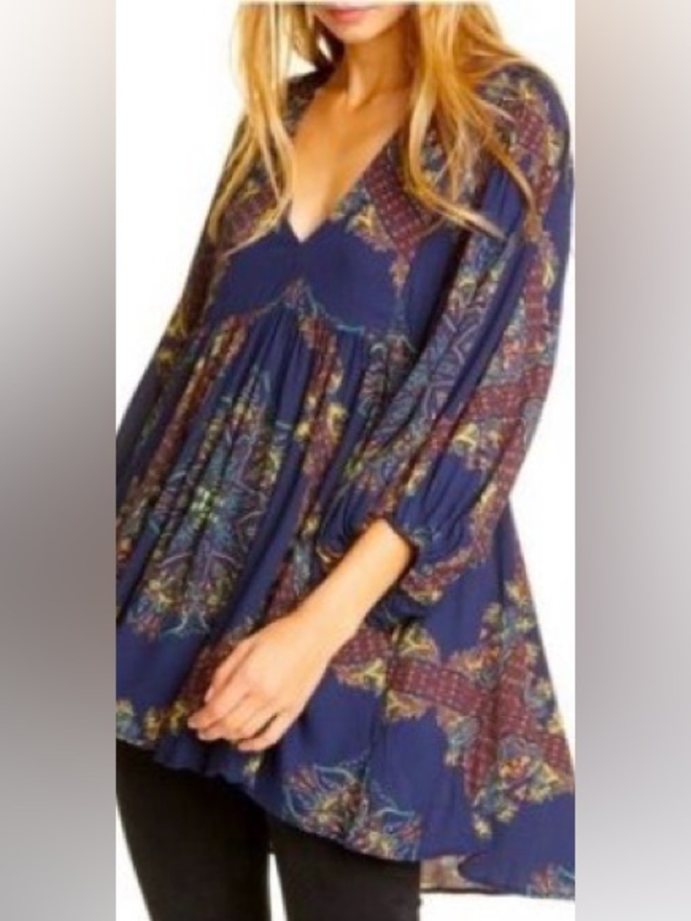 FREE PEOPLE FLORAL PRINT OVERSIZED BABY DOLL DRESS or TUNIC TOP